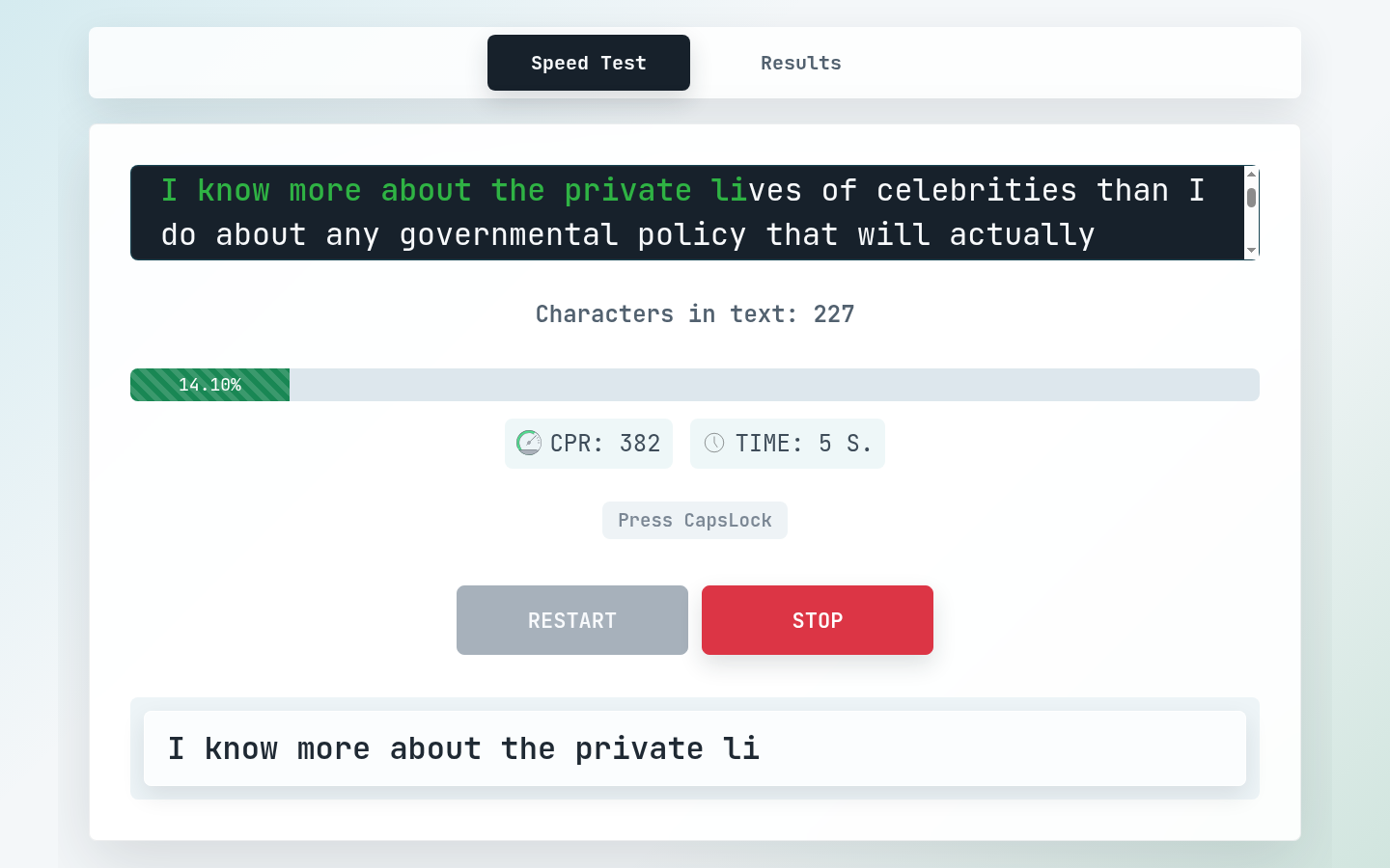 Speed Checker desktop test